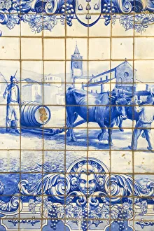 Portugal, Madeira, Funchal, 1867 fountain tiles