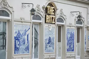 Portugal, Madeira, Funchal, Ritz cafe, Hand painted tiles portraying old Madeira scenes