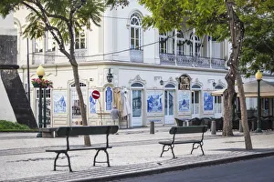Portugal, Madeira, Funchal, Ritz cafe, Hand painted tiles portraying old Madeira scenes