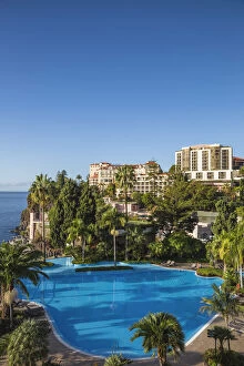 Images Dated 27th January 2020: Portugal, Madeira, Funchal, Swimming pool and Reids hotel