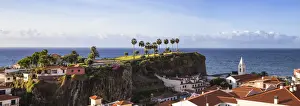 City Skyline Prints: Portugal, Madeira, Funchal, View of Camara de Lobos beneath Ilheu gardens