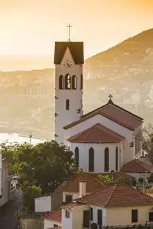 Portugal, Madeira, Funchal, View of Sao Goncalo Church overlooking Funchal harbour