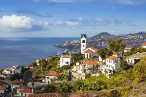 Portugal, Madeira, Funchal, View of Sao Goncalo Church overlooking Funchal harbour