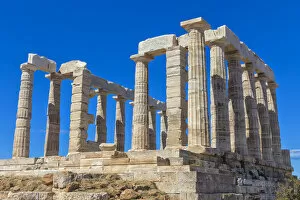 Images Dated 7th September 2018: Poseidon temple (440 BC), Cape Sounio, Sounion, Attica, Greece