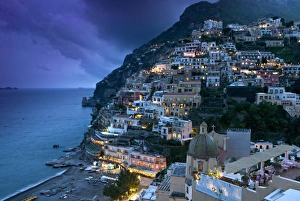 <b class=qtipBold><figcaption>Positano, Amalfi Coast, Italy</figcaption></b><br>Positano, Amalfi Coast, Italy ITALY-Campania-(Amalfi Coast)-POSITANO: Town View with Santa Maria Assunta Church / Evening '© Walter Bibikow 2005<br><em>© Walter Bibikow</em> Positano, Amalfi Coast, Italy