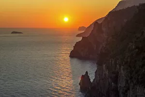 Images Dated 22nd July 2015: Positano, Campania, Italy. Sunset over the Amalfi Coast