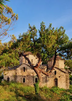 Post-Byzantine Church of Ai Giannaki or St. John at sunset, Ano Vathy, Samos Town, Samos Island, North Aegean, Greece