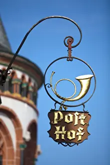 Bacharach Prints: Post Office Sign, Bacharach, Rhine Valley, Germany