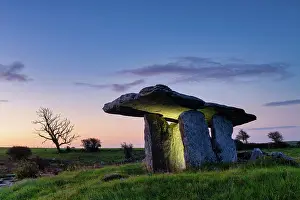 County Clare Prints: Poulnabrone Dolmen at Dawn, The Burren, County Clare, Ireland