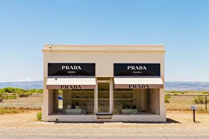 Prada Marfa, Permanent sculpture by Elmgreen and Dragset, Marfa, Texas, USA