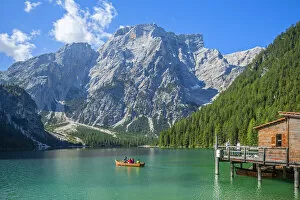 Pragser Wildsee Lago di Braies, Seekofel Croda di Brecco, Pustertal, South Tyrol, Italy