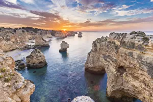 Praia da Marinha beach in Caramujeira Lagoa, Faro, Algarve, Portugal