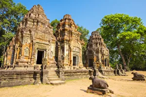 Prasat Preah Ko temple ruins, Roluos, UNESCO World Heritage Site, Siem Reap Province
