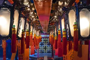 Prayer Gallery: Prayer lanterns at Man Mo Temple, Sheung Wan, Central District, Hong Kong Island