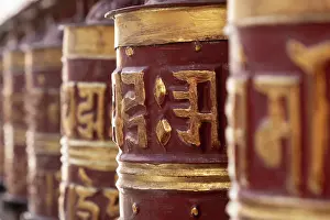 Lower Mustang Prints: Prayer wheels in Marpha Village, Lower Mustang, Nepal