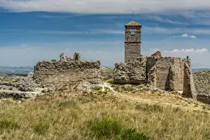 Civil War Prints: The preserved ruins of the abandoned old village as a result of the Spanish Civil War