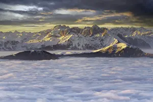 Above The Clouds Prints: Presolana above the clouds, Bergamo province in Lombardy district, Italy