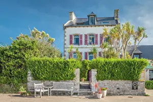 Pretty Prints: Pretty house with palm trees on the Ile de Batz, Finistere, Brittany, France