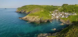 Pretty Portloe, a tiny Cornish harbour fishing village on the south coast of Cornwall, England. Spring (June) 2022