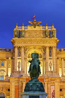 Memorial Collection: Prince Eugene Statue, Hofburg Palace Exterior, Vienna, Austria, Central Europe