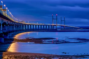 River Severn Prints: Prince of Wales Bridge over River Severn, Gloucestershire, England