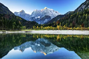 Images Dated 26th October 2015: Prisojnik and Mali Razor Reflecting in Jasna Lake, near Kranjska Gora, Slovenia, Europe