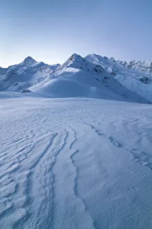 Sondrio Prints: Pristine snow at San Colombano under Cima Piazzi, Sondrio district, Lombardy, Italy