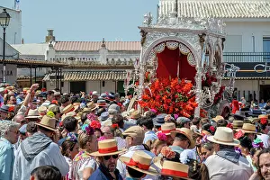 Rocio Prints: Procession of pilgrims, El Rocio pilgrimage, El Rocio, Huelva, Andalusia, Spain