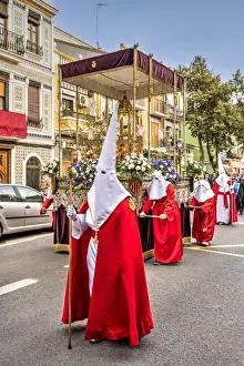 Procession Prints: Procession of the Real Hermandad del Santo Caliz during the Easter Holy week (Semana Santa) in Valencia