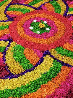 Pattern Prints: Processional carpet on Good Friday, Antigua Guatemala, Sacatepequez Department, Guatemala