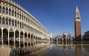 Acqua Alta Gallery: The Procuratie Vecchie Reflected in High Water (Acqua alta) of St. Marks Square