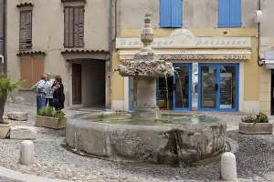 Provencal Prints: Provence, France. A fountain in a french village in Provence France