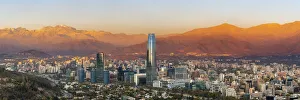 Images Dated 26th May 2022: Providencia with Gran Torre Santiago at sunset, Santiago Province, Santiago Metropolitan Region