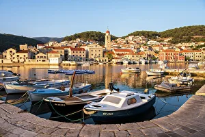 Croatia Prints: Pucisca on the island of Brac, Damatia, Adriatic Coast, Croatia