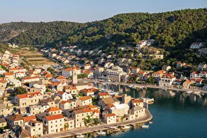 Croatia Prints: Pucisca on the island of Brac, Damatia, Adriatic Coast, Croatia