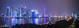 Images Dated 11th November 2014: Pudong skyline across the Huangpu river, The Bund, Shanghai, China