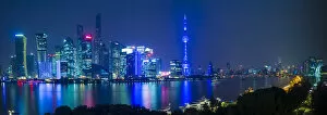 Images Dated 14th November 2014: Pudong skyline across the Huangpu river, The Bund, Shanghai, China