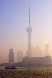 Pudong skyline across the Huangpu River, Shanghai, China