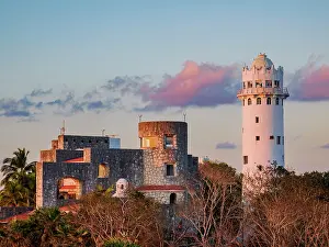 Navigation Prints: Puerto de Abrigo Lighthouse at sunset