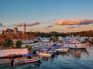 Navigation Prints: Puerto de Abrigo at sunset, San Miguel de Cozumel