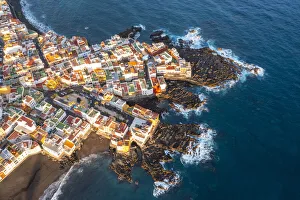 Puerto De La Cruz Prints: Puerto de la Cruz, Tenerife, Canary Islands, Spain. Aerial view of Punta Brava