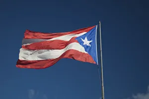 Images Dated 18th June 2010: Puerto Rico, North Coast, Isabela, Puerto Rican flag