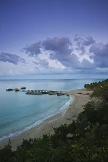 Images Dated 24th August 2010: Puerto Rico, West Coast, Aguadilla, Crashboat Beach, elevated view, dawn