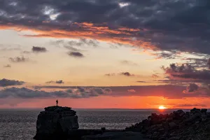 Portland Prints: Pulpit Rock, Portland Bill at sunset, Dorset, England, UK