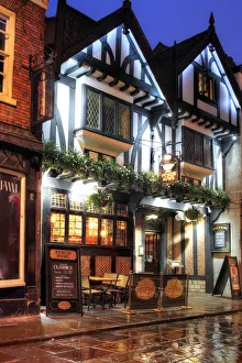 Nite Prints: Punch bowl pub, York, Stonegate street, North Yorkshire, England, UK