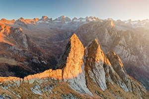 Sun Rays Prints: Punta Medaccio and Punta Fiorelli. Valmasino, Valtellina, Lombardy, Italy