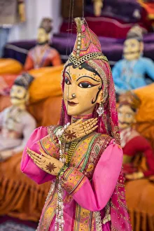 Udaipur Prints: Puppet at the Bagore Ki Haveli Museum, Udaipur, Rajasthan, India