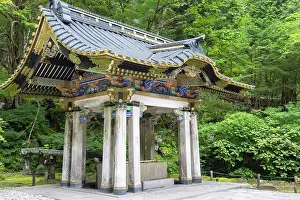 Religious Architecture Prints: Purification Fountain of Mausoleum of Iemitsu at Rinnoji Temple (UNESCO World Heritage Site)