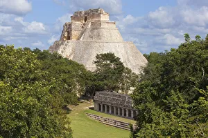 Uxmal Prints: Pyramid of the Magician, Uxmal archeological site, Yucatan, Mexico