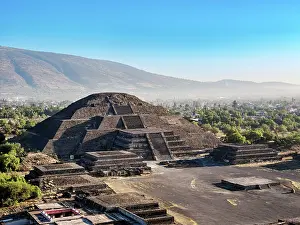 Balloon Prints: Pyramid of the Moon, aerial view, Teotihuacan, Mexico State, Mexico